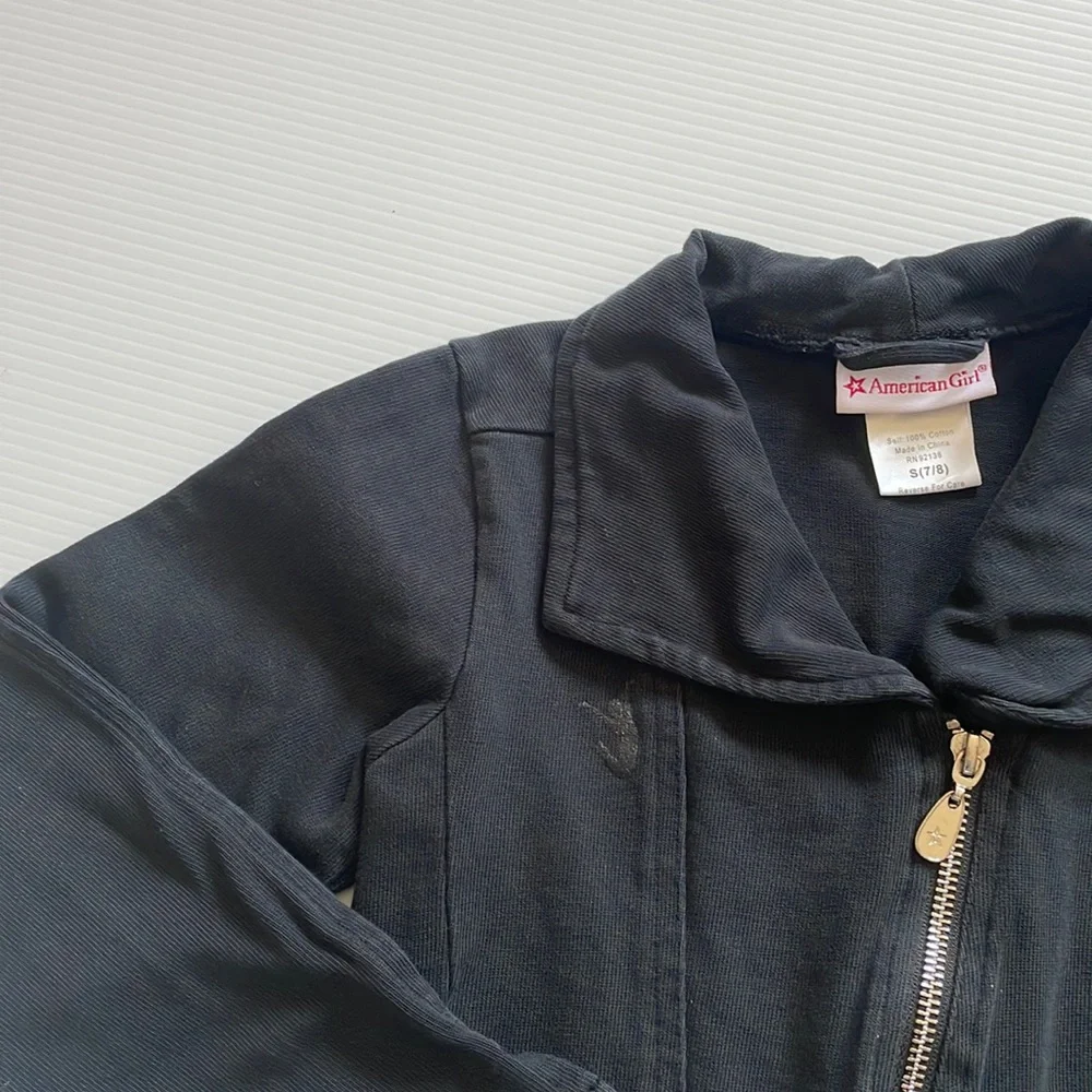 American Girl Moto faded black jacket size S 7/8
